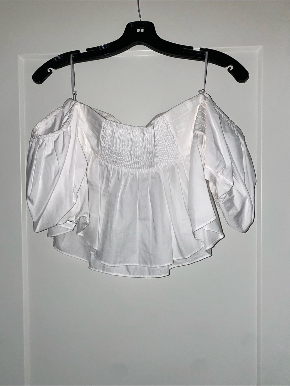 Never worn Zara White Off-Shoulder Peplum Blouse - Picture 2 of 4